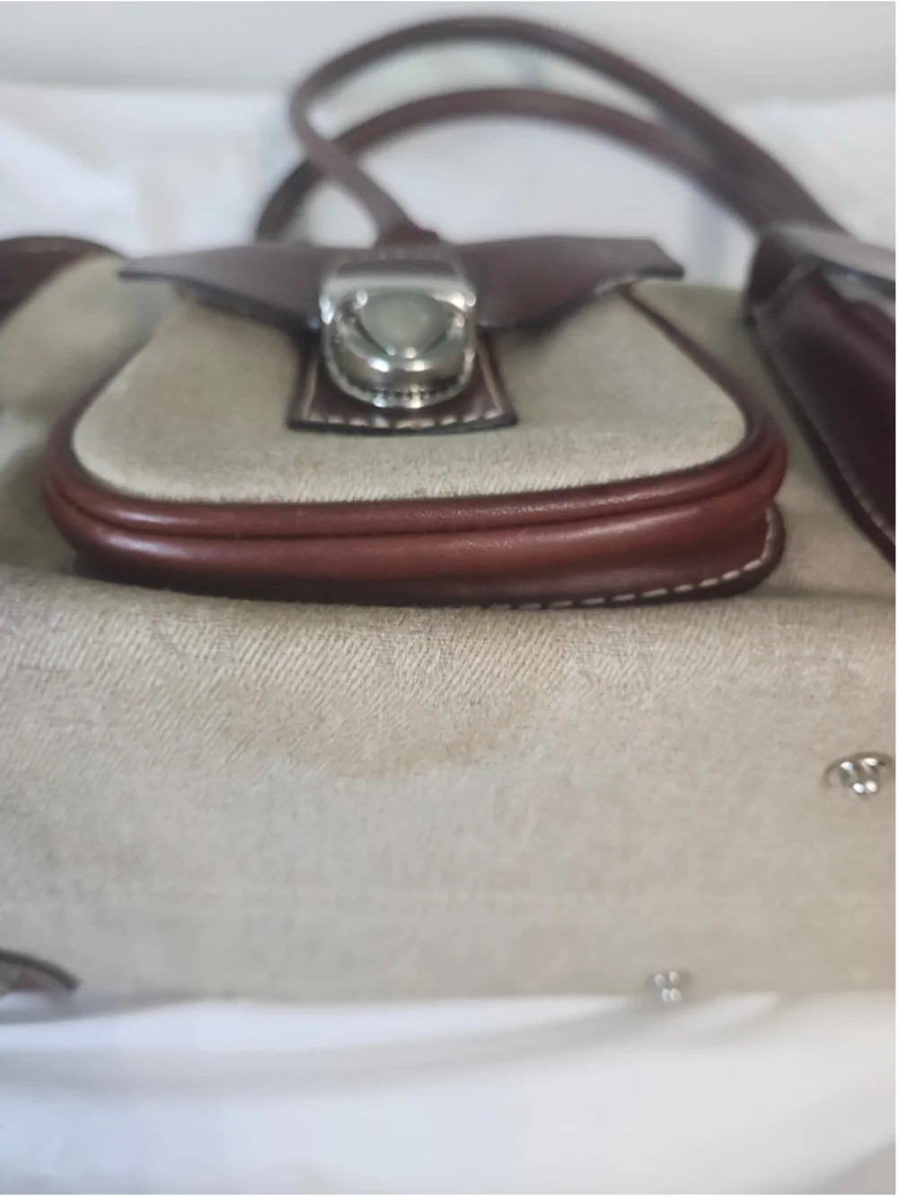 Vintage Dooney & Bourke Satchel One Size Beige Brown